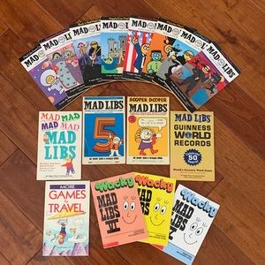 Mad Libs Vintage Lot 16 Party Games Retro Reading Wacky Family Fun mostly unused